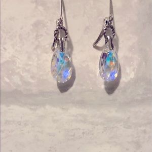 Crystal Fluorescent tear drop earrings